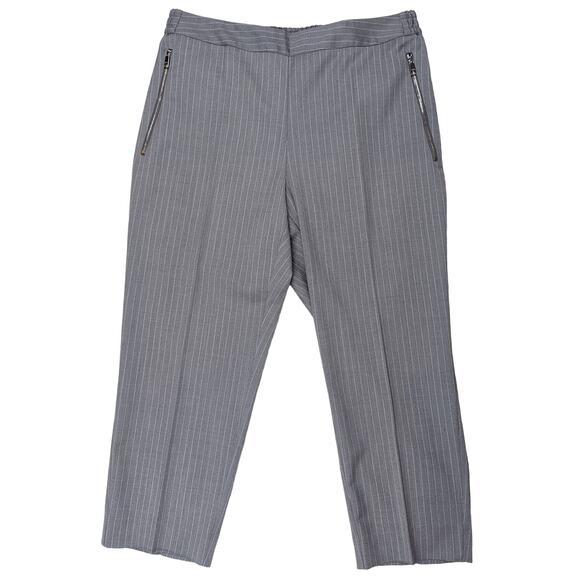 BOSS Hugo Boss Telana Pinstripe Trousers Gray & White Size 10 - Picture 14 of 14